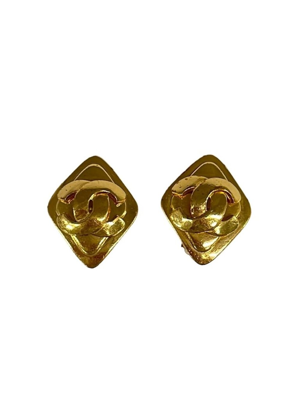 Chanel Earrings CC Logo Gold